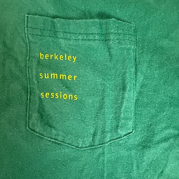 Berkeley Summer Sessions Green Pocket Tee Hanes 100% Cotton Adult L - Picture 3 of 6